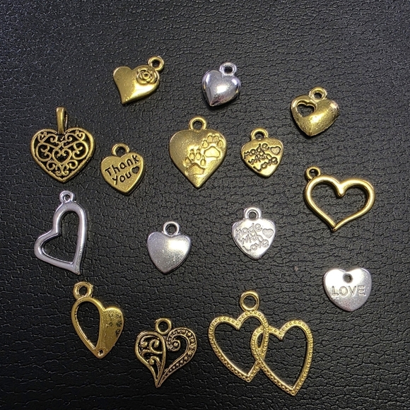Jewelry - Gold and Silver Heart Charm Set